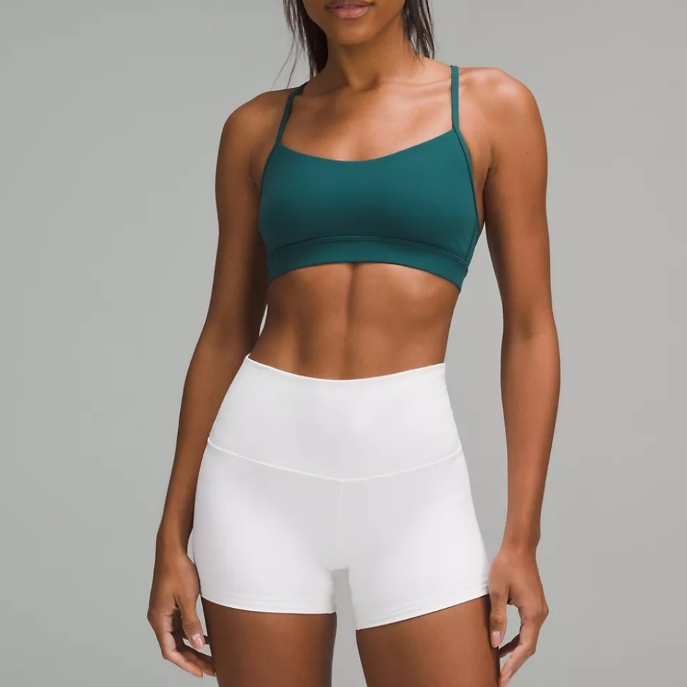 NWT lululemon Flow Y Bra NuluLight Support, A–C Cups, Storm Teal, Size 8